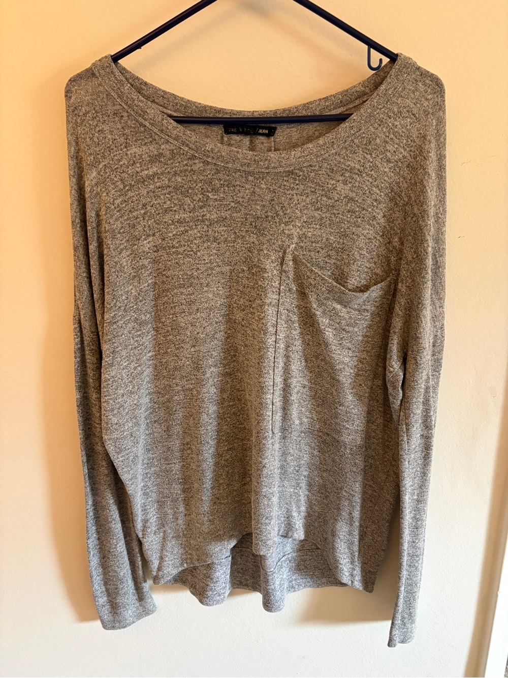 rag & bone Heather Gray Long-Sleeve Pocket Tee